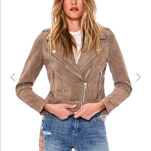BlankNYC brown suede moto jacket